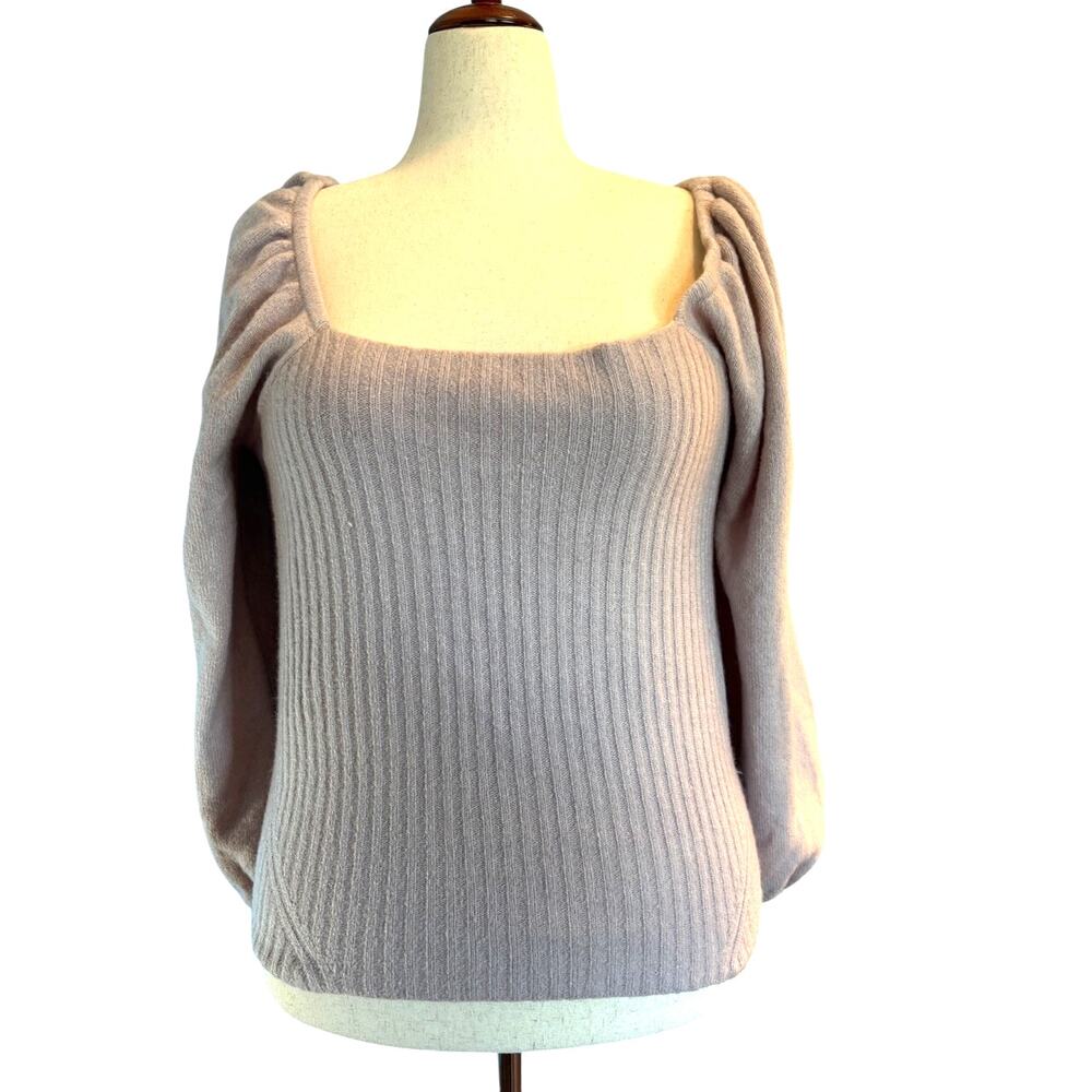 NWT HALOGEN Nordstrom Lavender Pullover Sweater Wool Blend Balloon Sleeve XL